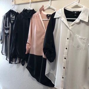 Sheer 3/4 Sleeve Shirts- Lot Of 4, Size Small/Med